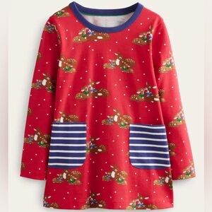 Mini Boden Christmas Holiday Reindeer Dress Size 2-3 Years